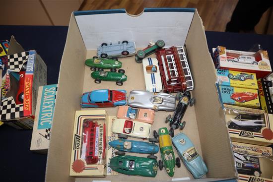 A collection of Dinky, Corgi, Scalextric, etc